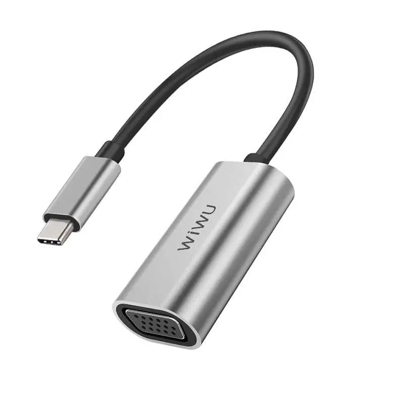 Wiwu Alpha Type-C to VGA Dönüştürücü Adaptör, Alüminyum Gövde