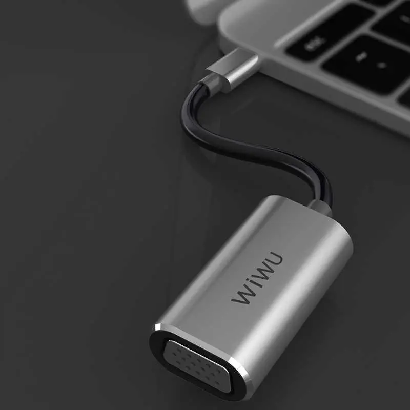 Wiwu Alpha Type-C to VGA Dönüştürücü Adaptör, Alüminyum Gövde