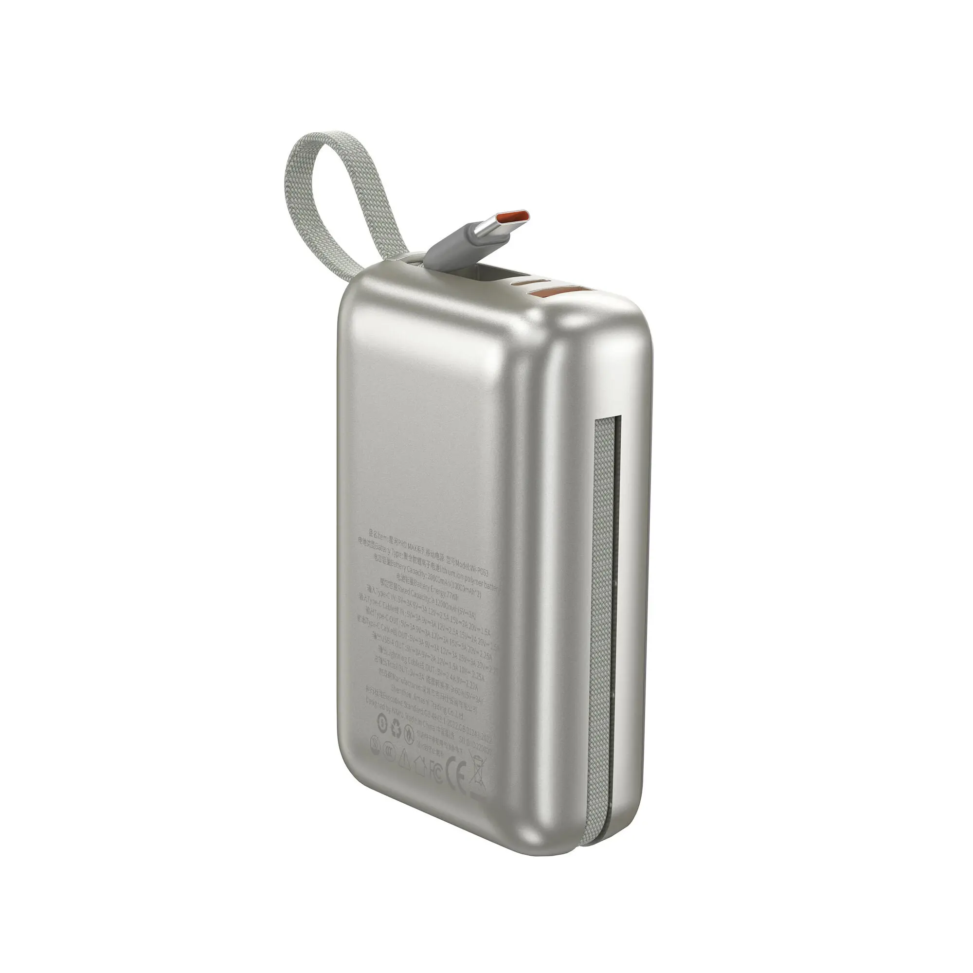 Wiwu AS-182 Galaxy Pro Max Powerbank, 20000mAh ve 45W PD