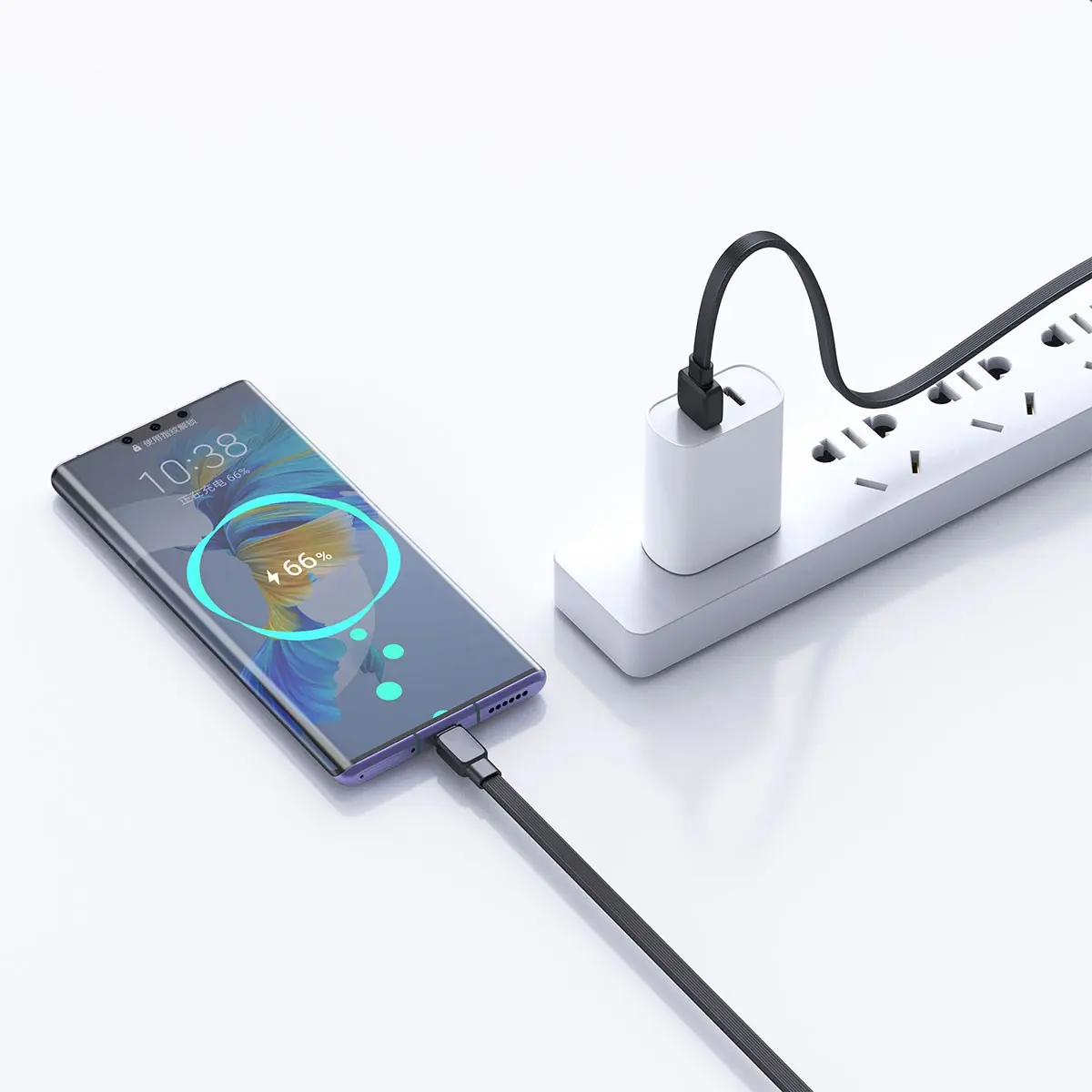Wiwu Bravo Wİ-C003 USB-A to Type-C Yassı Şarj Kablosu, 1 m