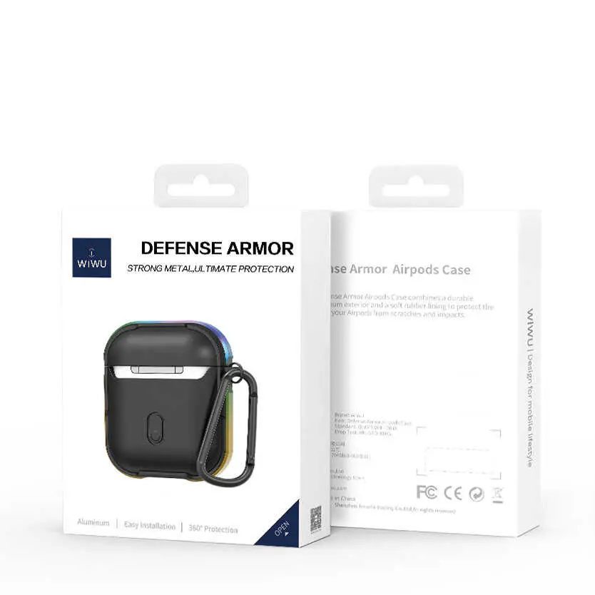 AirPods 1. ve 2. Nesil Alüminyum Çerçeveli Kılıf - Wiwu Defens Armor