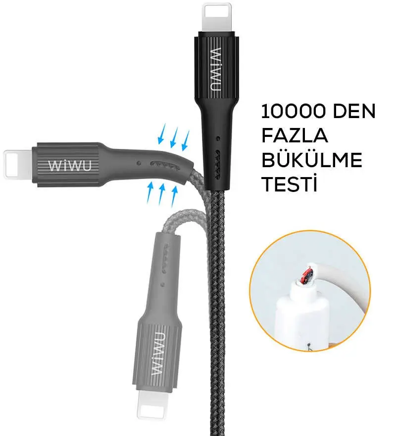 Wiwu G10 Gear Micro USB Şarj ve Data Kablosu, 1.2 m Naylon Örgülü