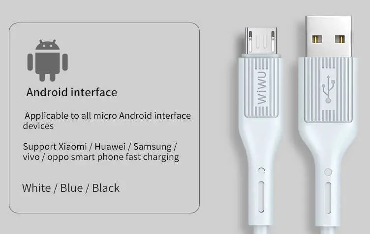 Wiwu G40 Vivid Micro USB Şarj ve Data Kablosu, 1.2 m