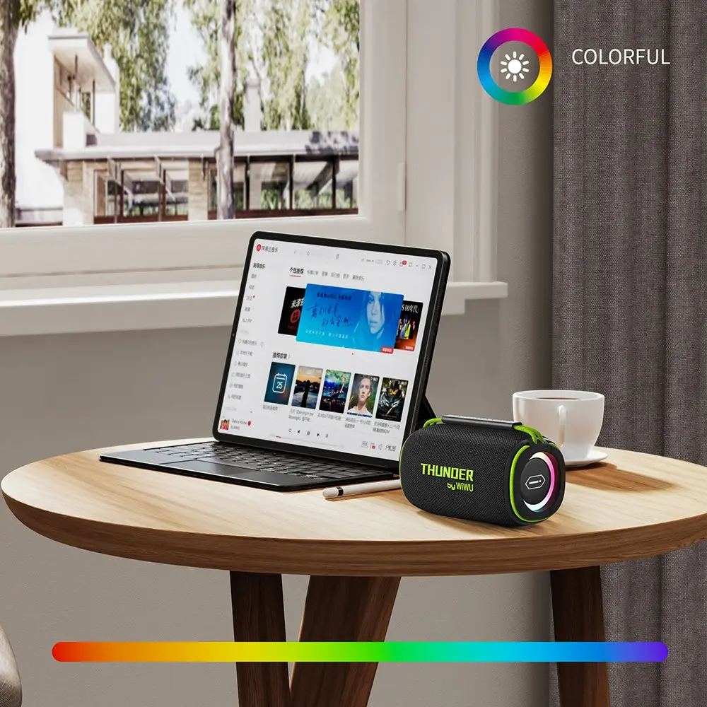 Wiwu H5 Bluetooth Hoparlör, IPX6 Su Geçirmez ve RGB Işıklı