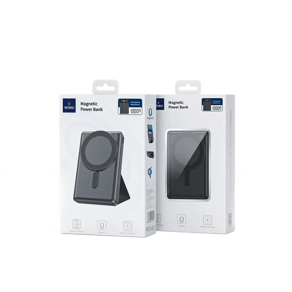 Wiwu JC-20 10000mAh MagSafe Uyumlu Standlı Şeffaf Powerbank, 15W