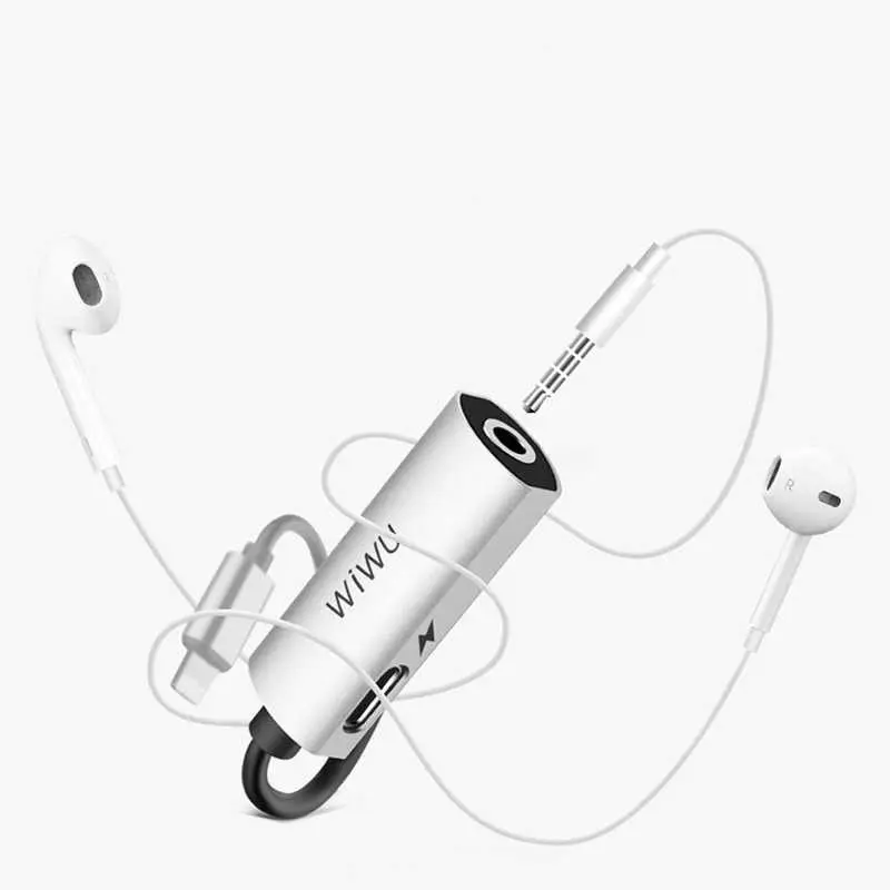 Wiwu LT01 Lightning Şarj ve Ses Adaptörü, 3.5 mm Kulaklık Girişli