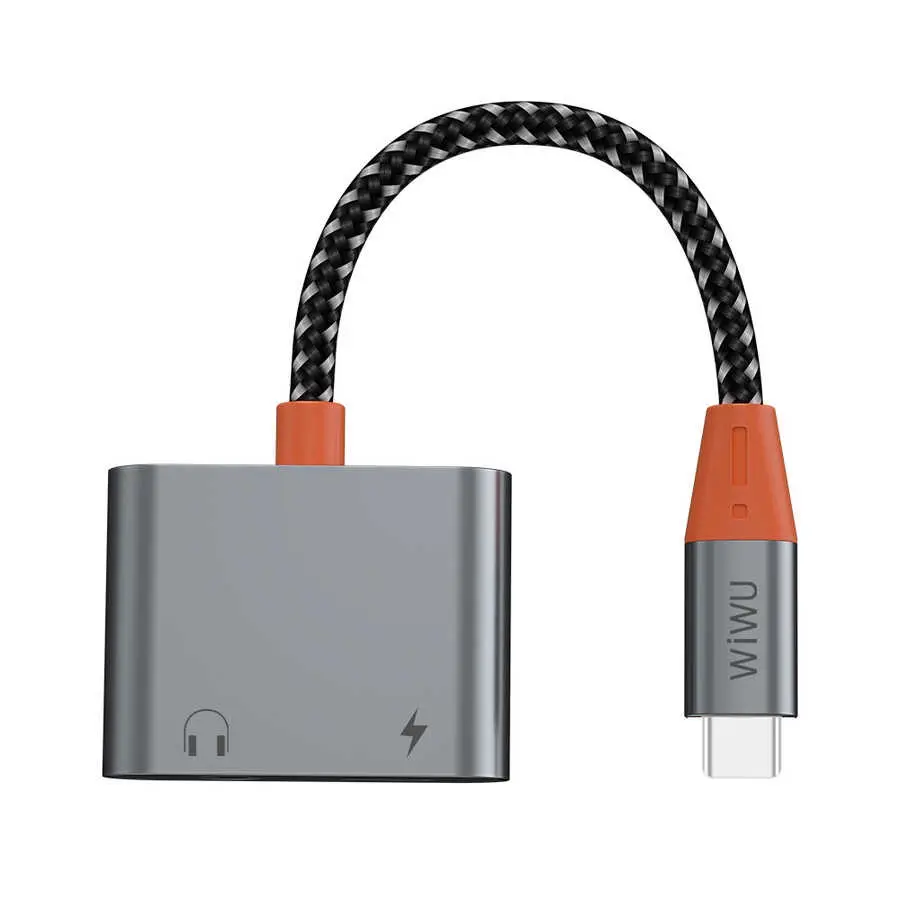 Wiwu LT11 Type-C Şarj ve Kulaklık Dönüştürücü Adaptör, 2 Type-C Çıkışlı
