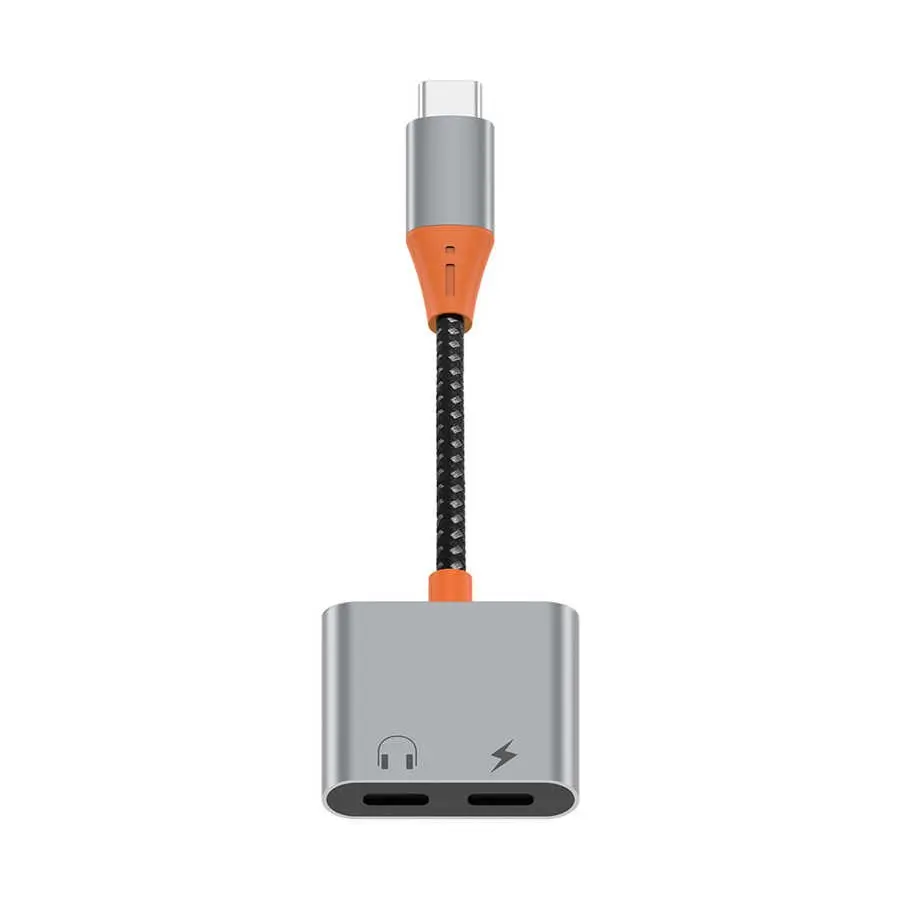 Wiwu LT11 Type-C Şarj ve Kulaklık Dönüştürücü Adaptör, 2 Type-C Çıkışlı