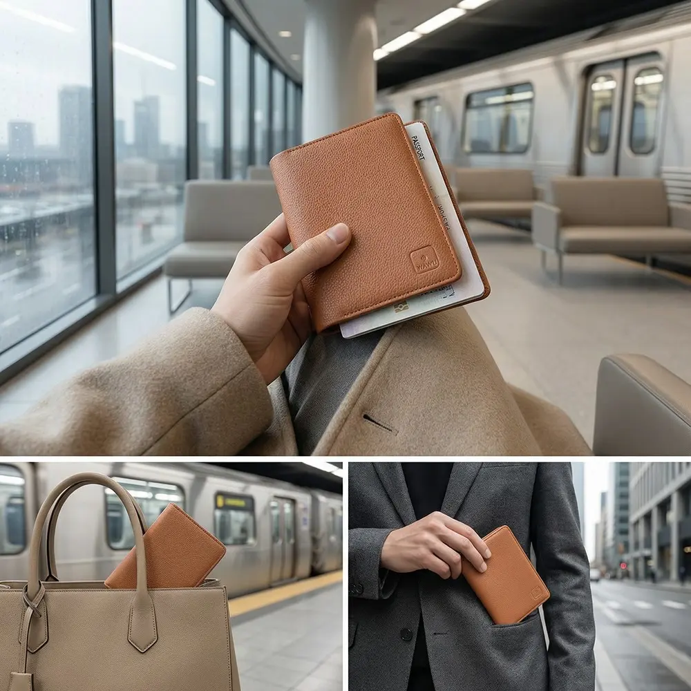Wiwu Master Passport Wallet RFID Korumalı PU Deri Pasaport Cüzdanı