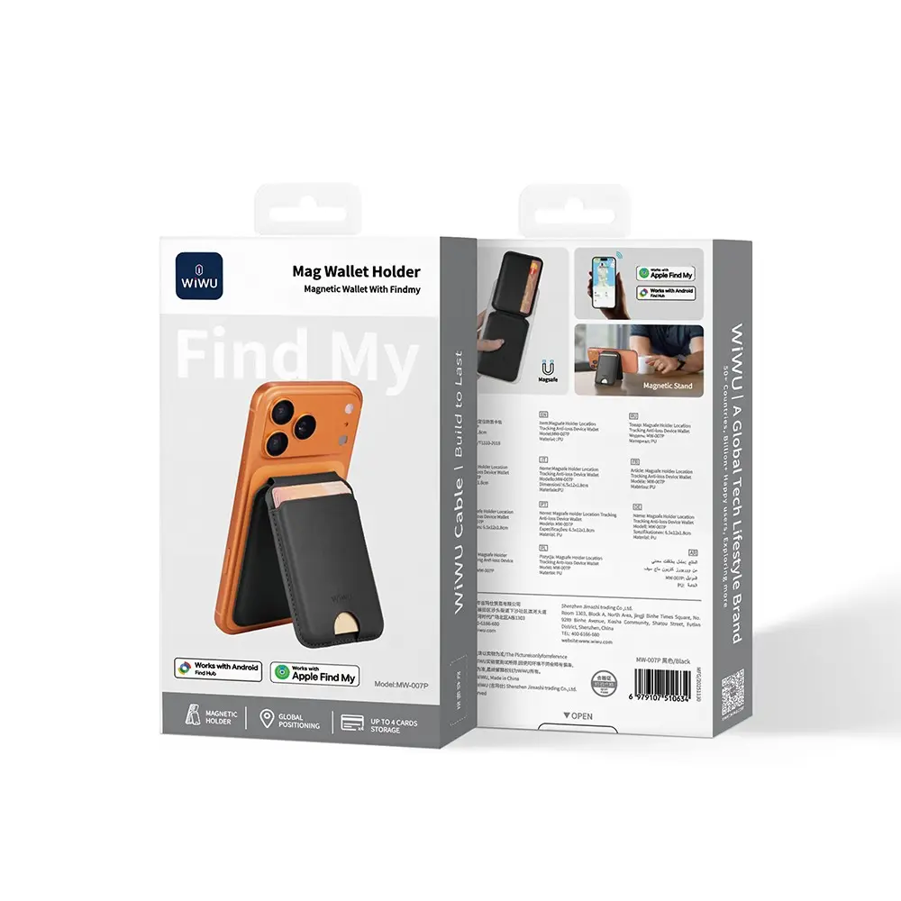 Wiwu MW-007P Magnetik Standlı Kartlık Kablosuz Şarj Uyumlu FindMy ve Find Hub Özellikli Mag Wallet