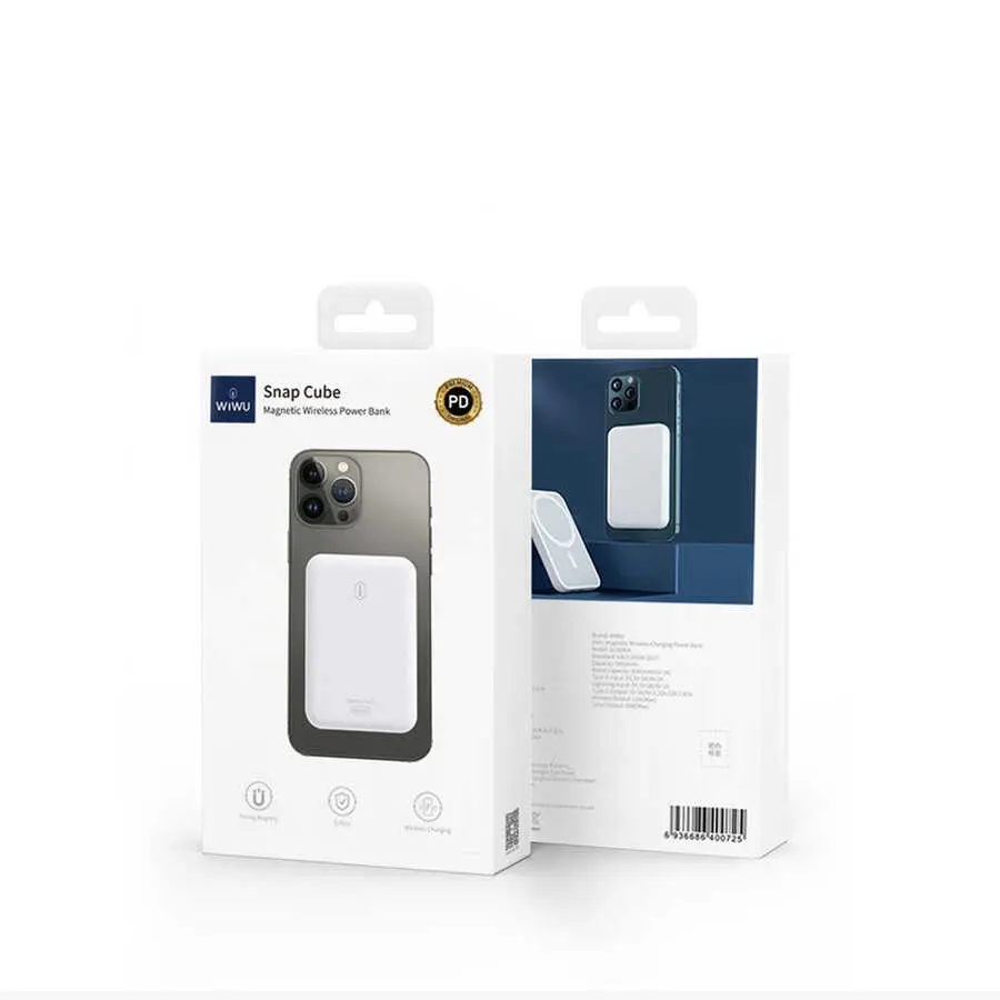 Wiwu SC5000A MagSafe Mıknatıslı Kablosuz Powerbank - Beyaz