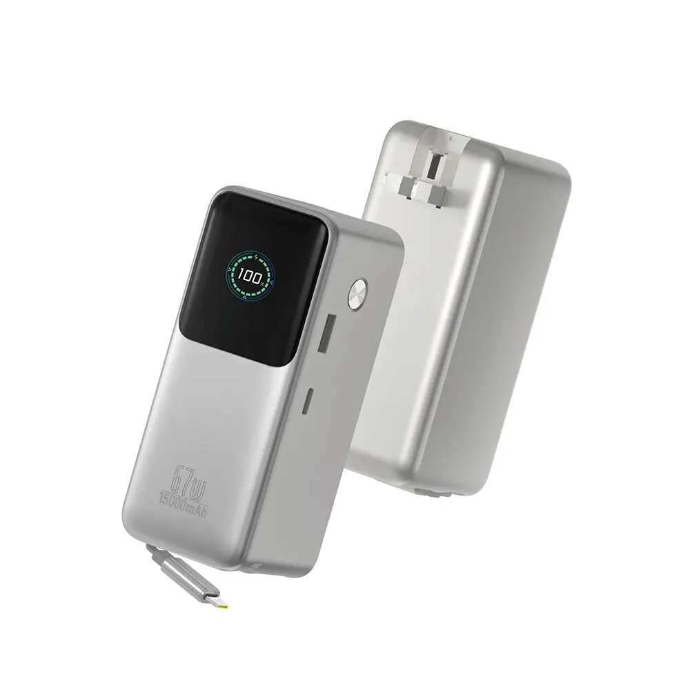 Wiwu PM-501 Power Mega 15000mAh Powerbank, 67W PD ve Katlanabilir Priz