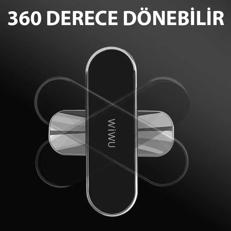 Wiwu PL701 Manyetik Araç Telefon Tutucu, 360 Derece Dönebilen