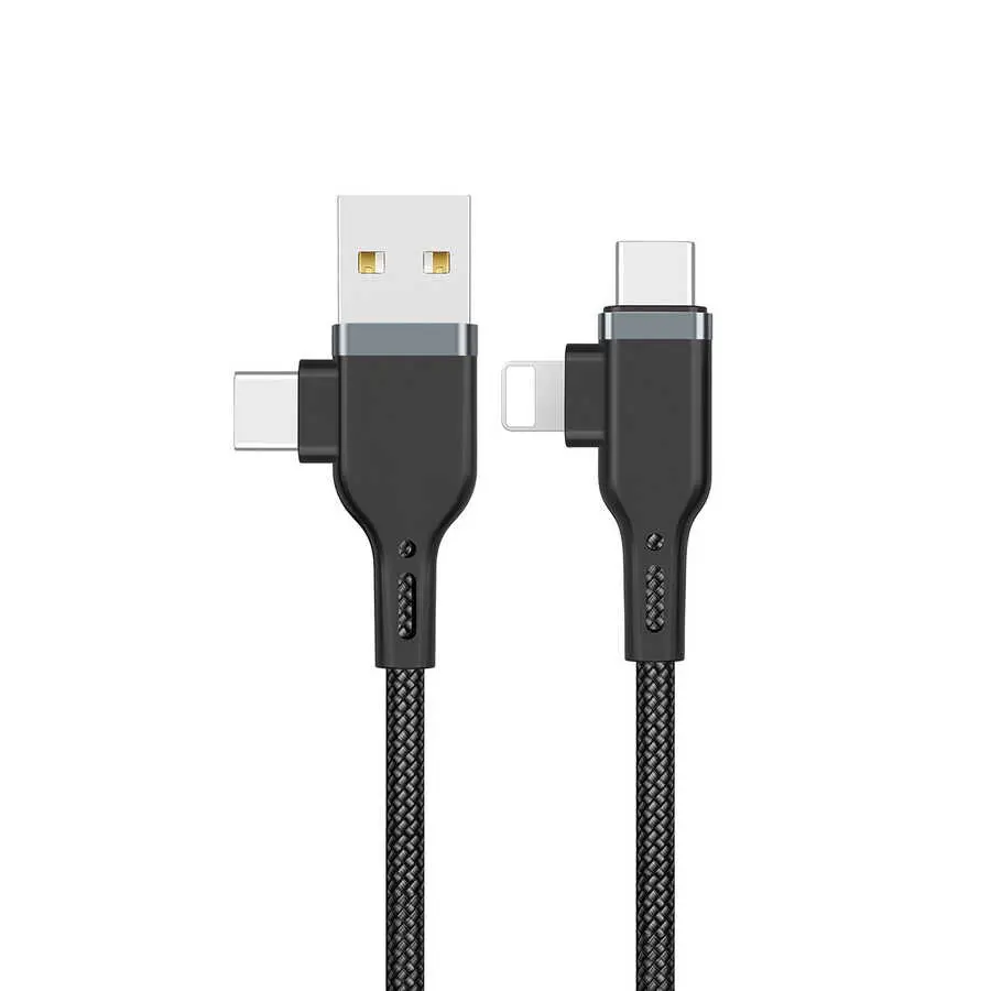 Wiwu Platinum PT06 4'ü 1 Arada Şarj ve Data Kablosu, 0.3 m