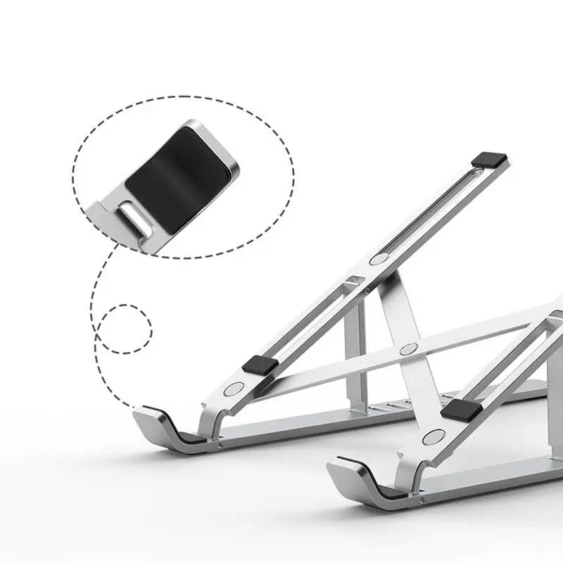 Wiwu S400 Katlanabilir Laptop Standı, 6 Kademeli Gümüş