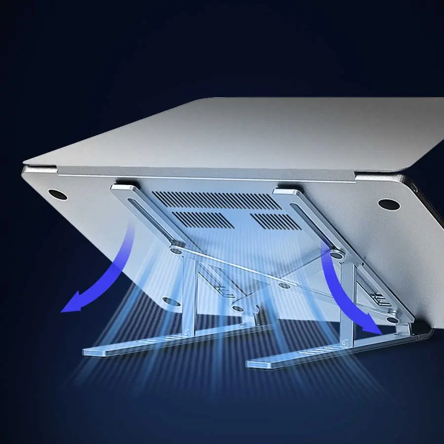 Wiwu S400 Katlanabilir Laptop Standı, 6 Kademeli Gümüş
