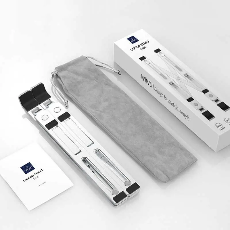 Wiwu S400 Katlanabilir Laptop Standı, 6 Kademeli Gümüş