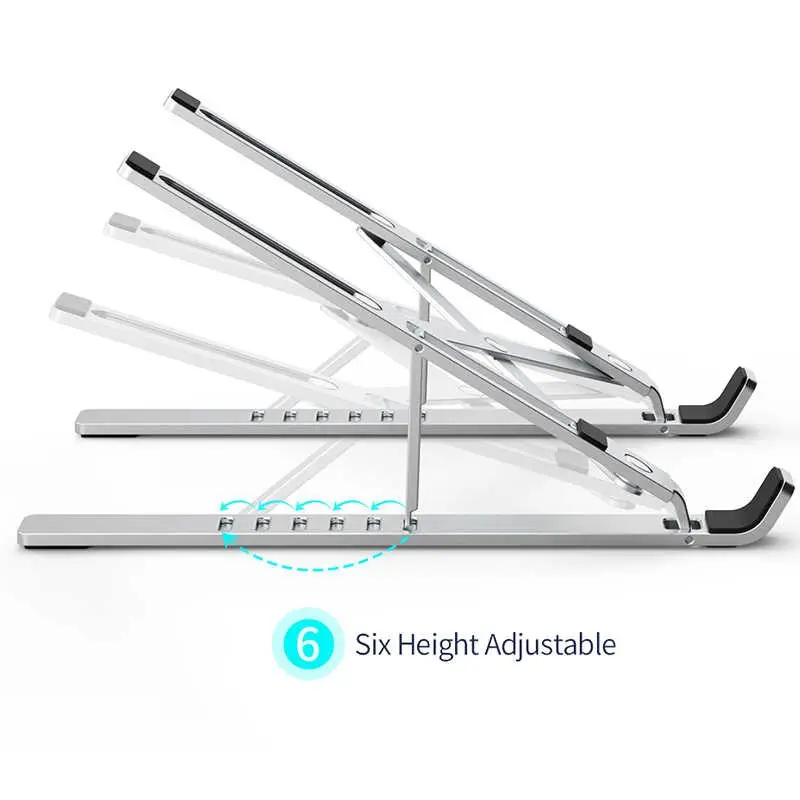Wiwu S400 Katlanabilir Laptop Standı, 6 Kademeli Gümüş