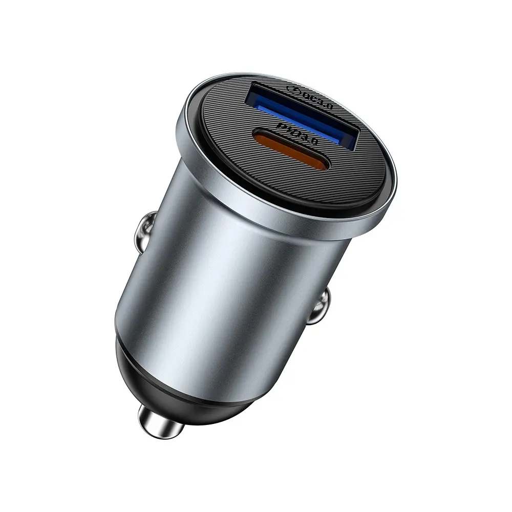 Wiwu Wi-CC030 Nano Lite Type-C + USB-A Araç Şarj Aleti, 35W PD ve QC3.0