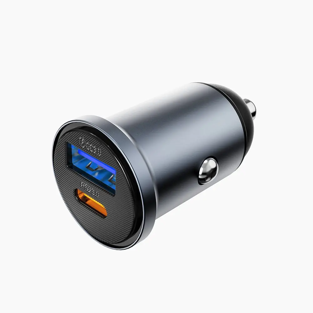 Wiwu Wi-CC030 Nano Lite Type-C + USB-A Araç Şarj Aleti, 35W PD ve QC3.0