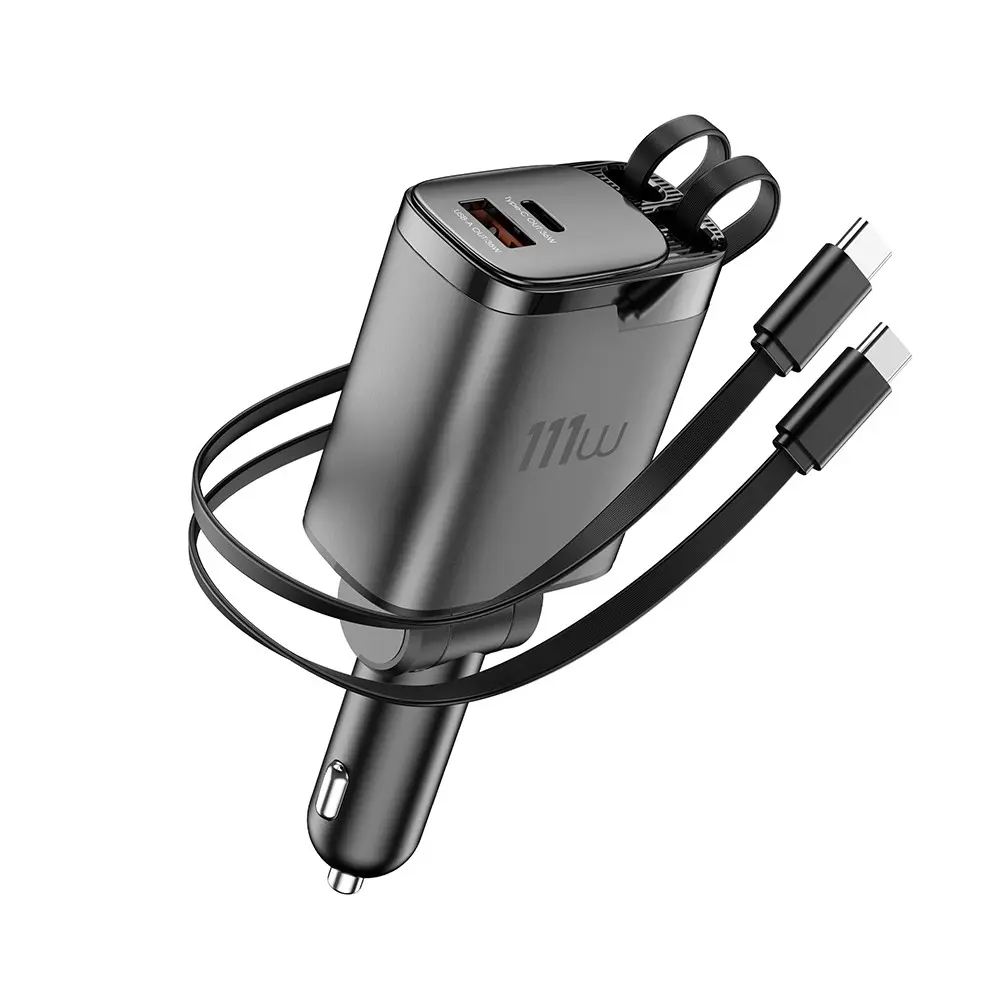 Wiwu Wi-CC034 111W GaN Araç Şarj Aleti, Type-C ve USB-A Çıkışlı