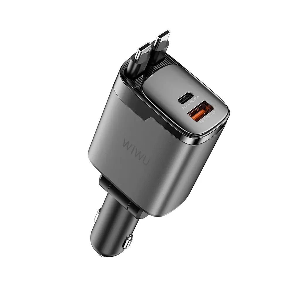 Wiwu Wi-CC034 111W GaN Araç Şarj Aleti, Type-C ve USB-A Çıkışlı