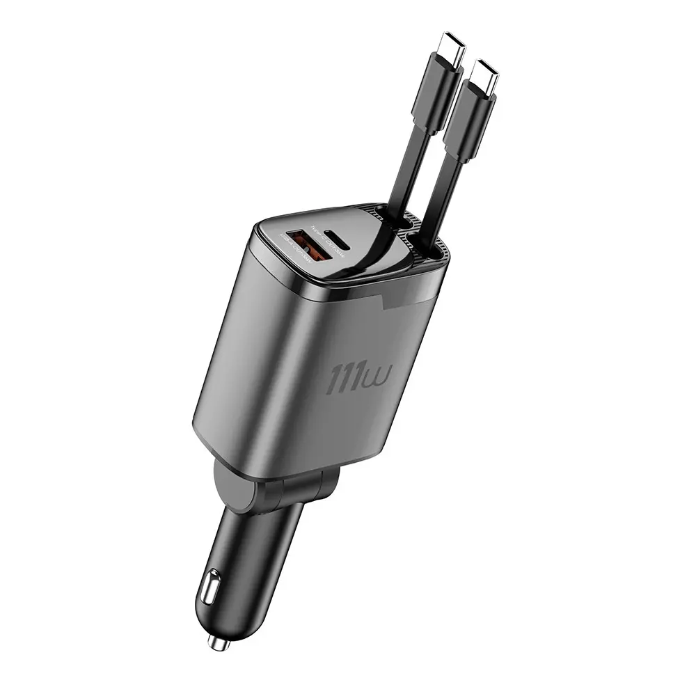 Wiwu Wi-CC034 111W GaN Araç Şarj Aleti, Type-C ve USB-A Çıkışlı