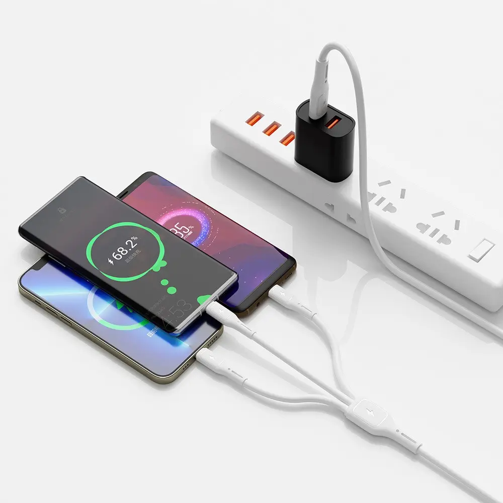 Wiwu Wi-C046E Starlink 3'ü 1 Arada USB-C Şarj ve Data Kablosu, 60W 1.2 m