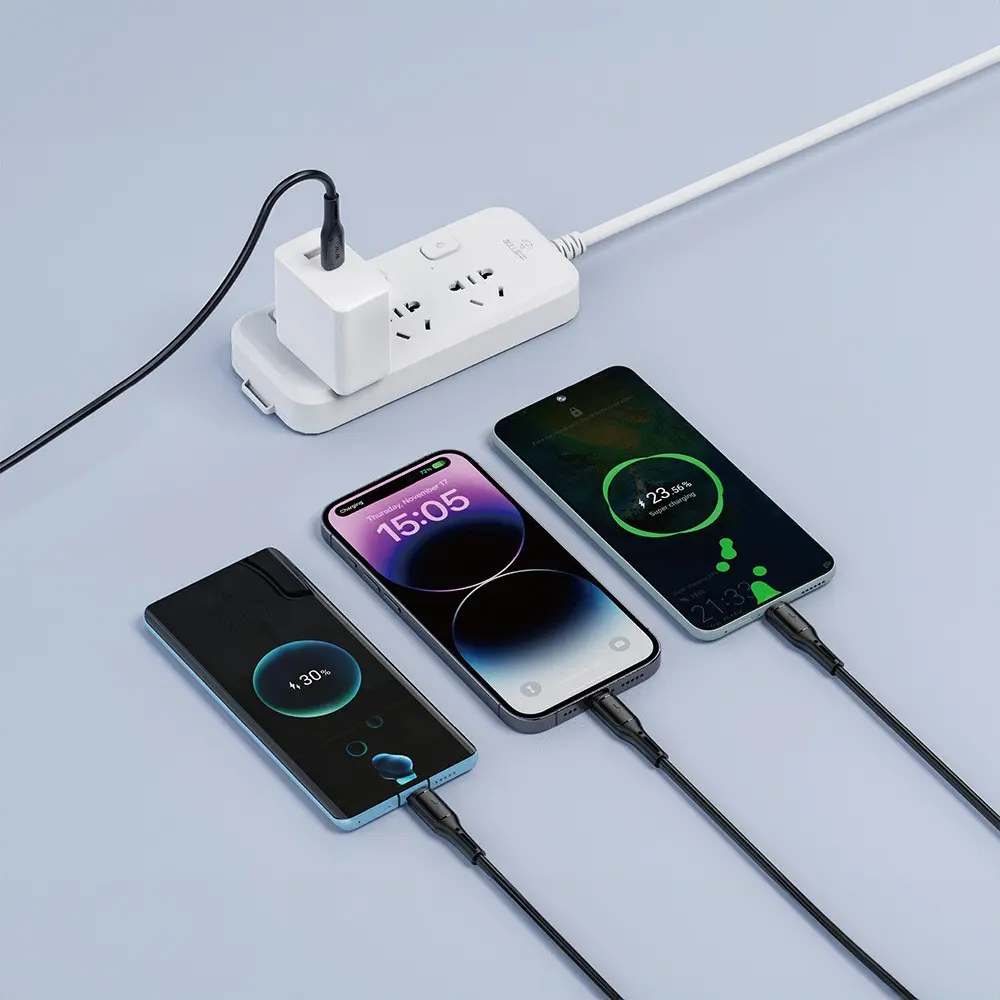 Wiwu Wi-C046E Starlink 3'ü 1 Arada USB-C Şarj ve Data Kablosu, 60W 1.2 m