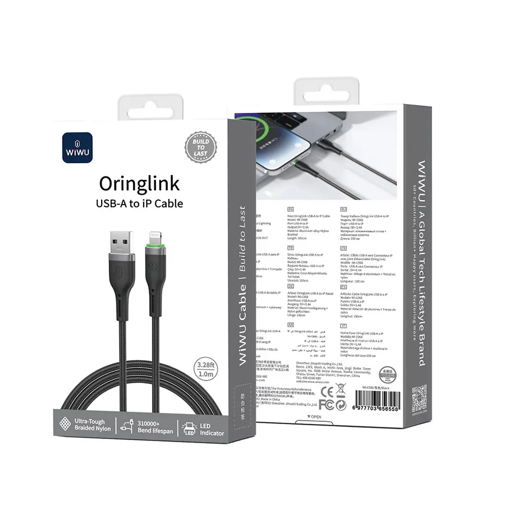 Wiwu Wi-C068 OrginLink USB-A to Lightning Şarj ve Data Kablosu, 1 m