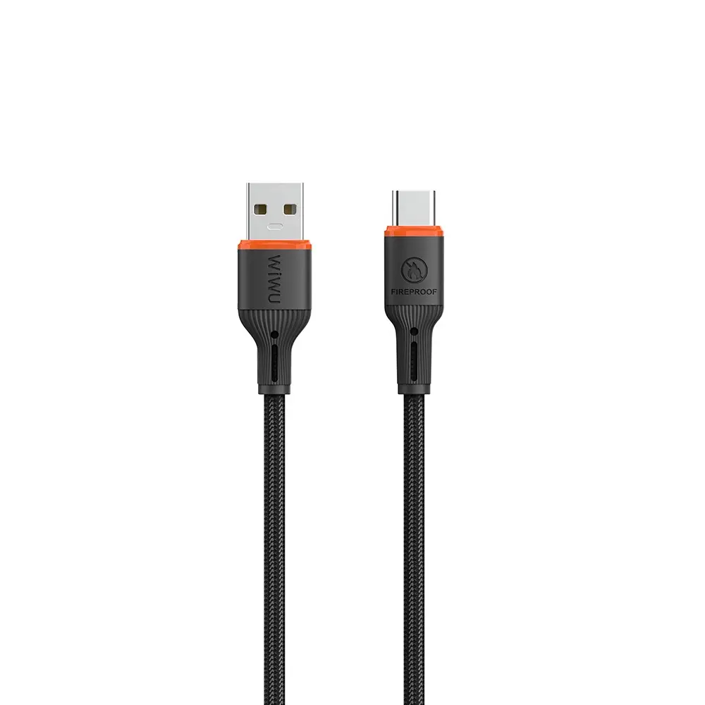 Wiwu Wi-C096 Flame Guard USB-A to Type-C Şarj ve Data Kablosu, 1.2 m