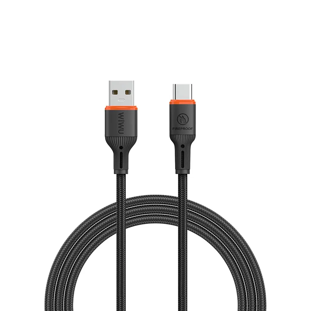 Wiwu Wi-C096 Flame Guard USB-A to Type-C Şarj ve Data Kablosu, 1.2 m