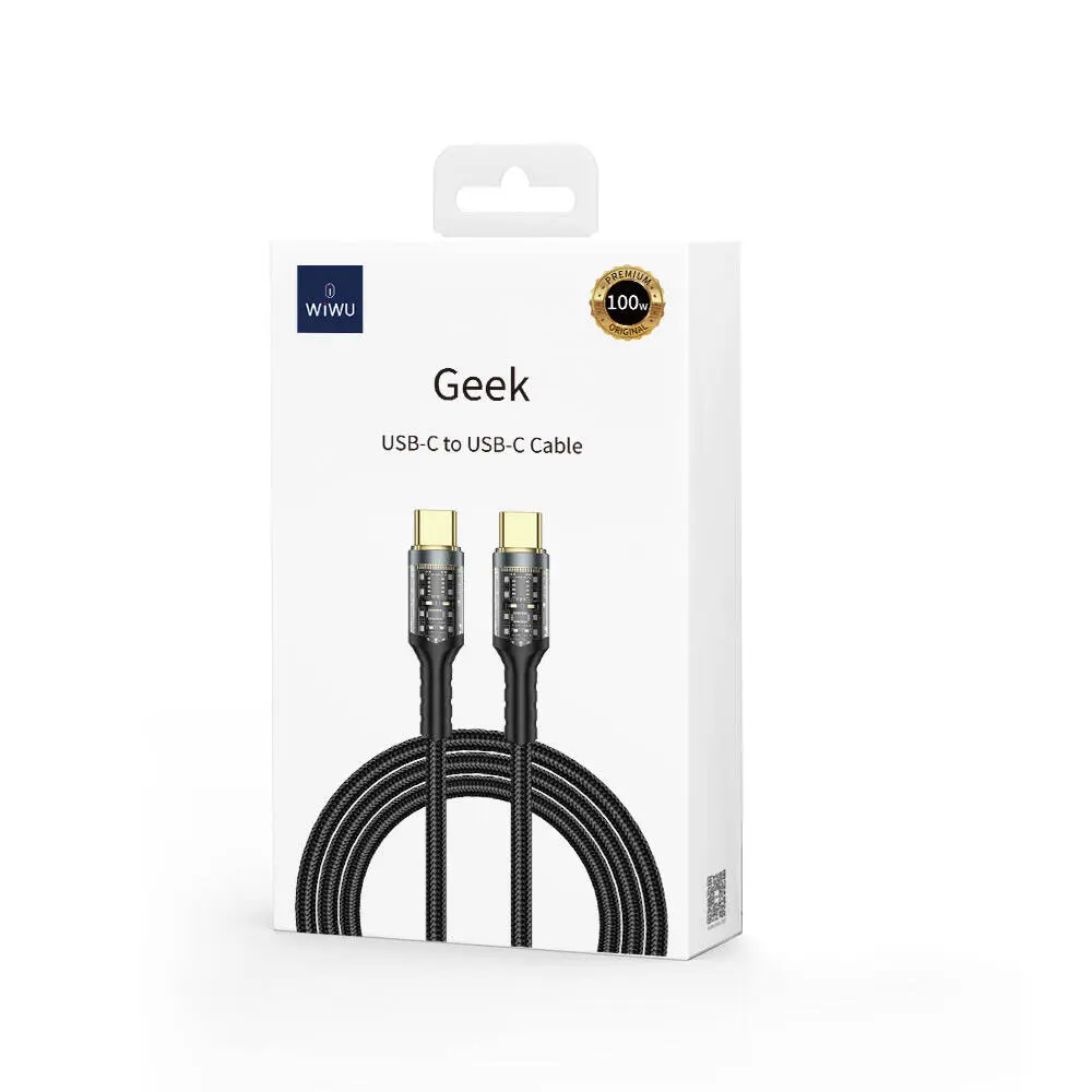Wiwu Wi-C016 Geek Serisi Type-C to Type-C 100W PD Data Kablo, 1.2 m