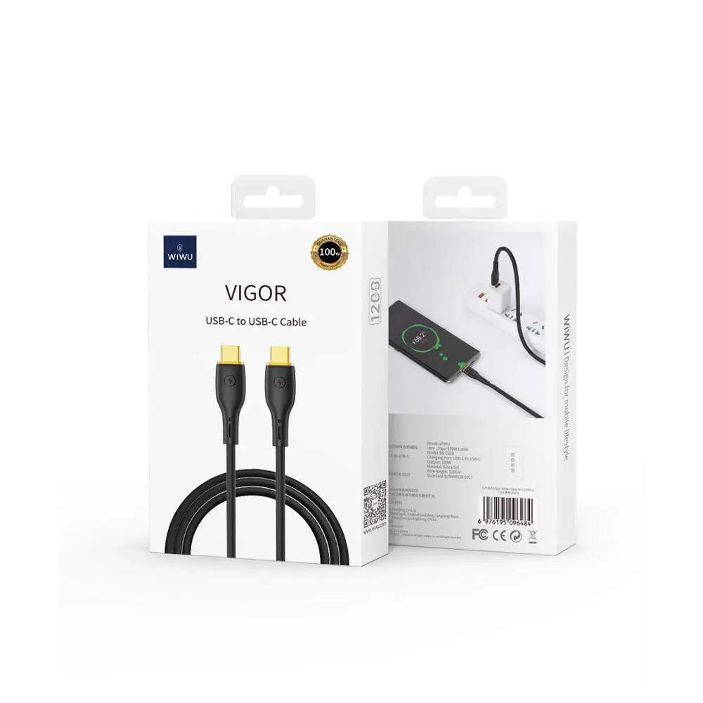 Wiwu Wi-C018 Vigor Type-C to Type-C PD Data Kablosu, 100W 1.2 m