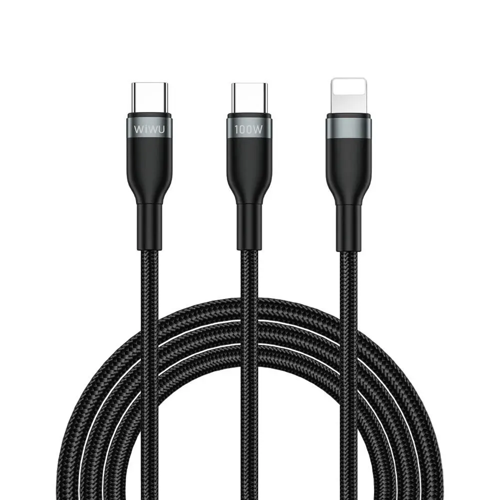 Wiwu Wi-C029 Concise 2'si 1 Arada Type-C to Lightning Şarj ve Data Kablosu, 100W 1.2 m