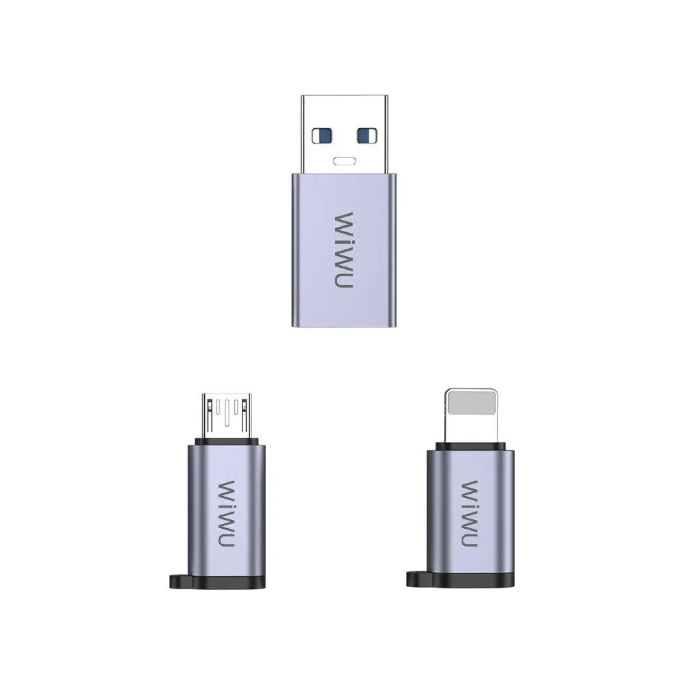 Wiwu Wi-C031 Concise 3in1 Type-C OTG Adaptör Paketi, USB-A / Micro USB / Lightning