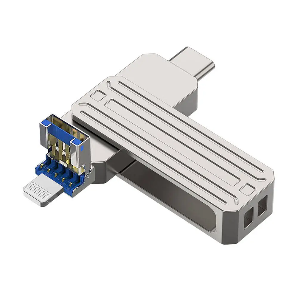 Wiwu Wi-FD001 3'ü 1 Arada USB 3.2 Flash Bellek, 128 GB USB-A + Lightning + Type-C