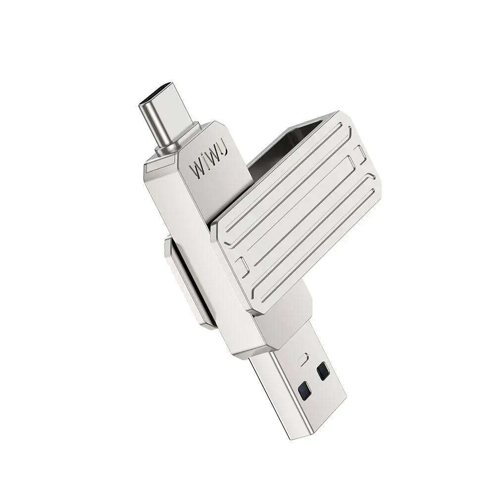 Wiwu Wi-FD001 3'ü 1 Arada USB 3.2 Flash Bellek, 128 GB USB-A + Lightning + Type-C