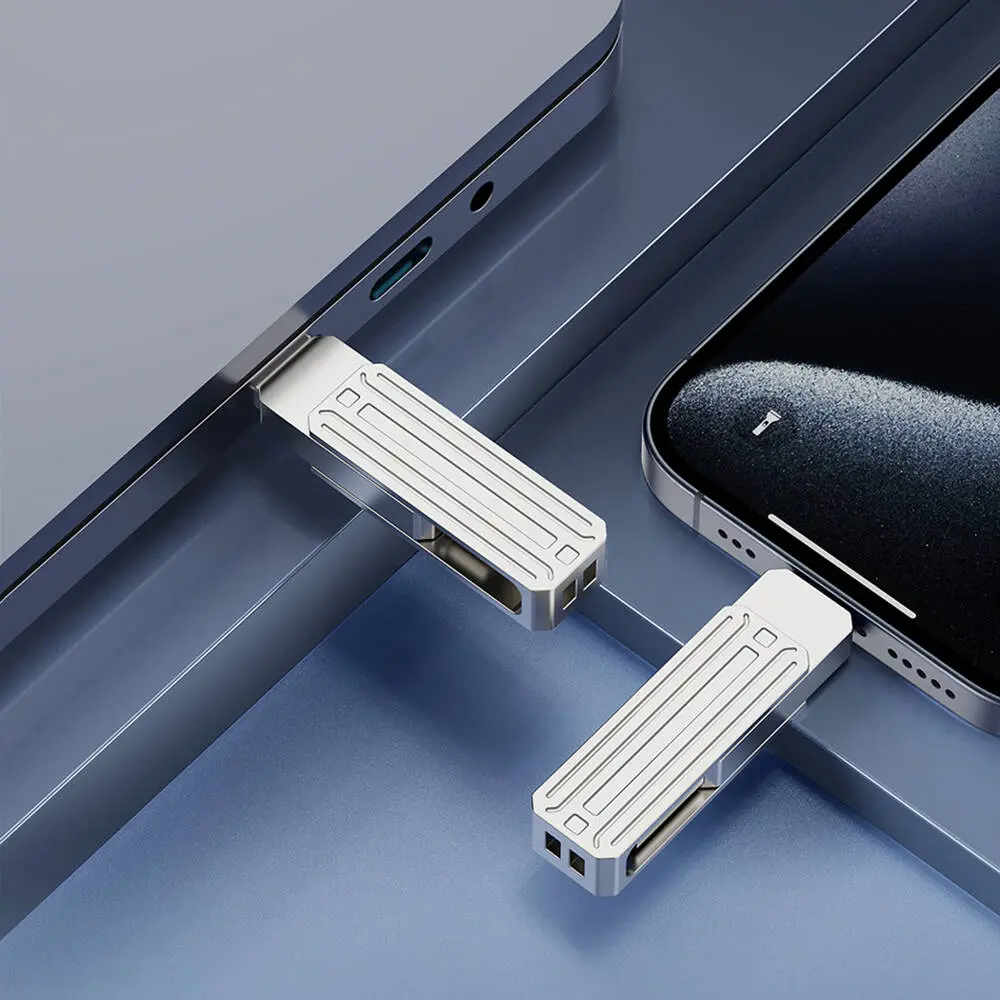 Wiwu Wi-FD001 3'ü 1 Arada USB 3.2 Flash Bellek, 64 GB, USB-A + Lightning + Type-C