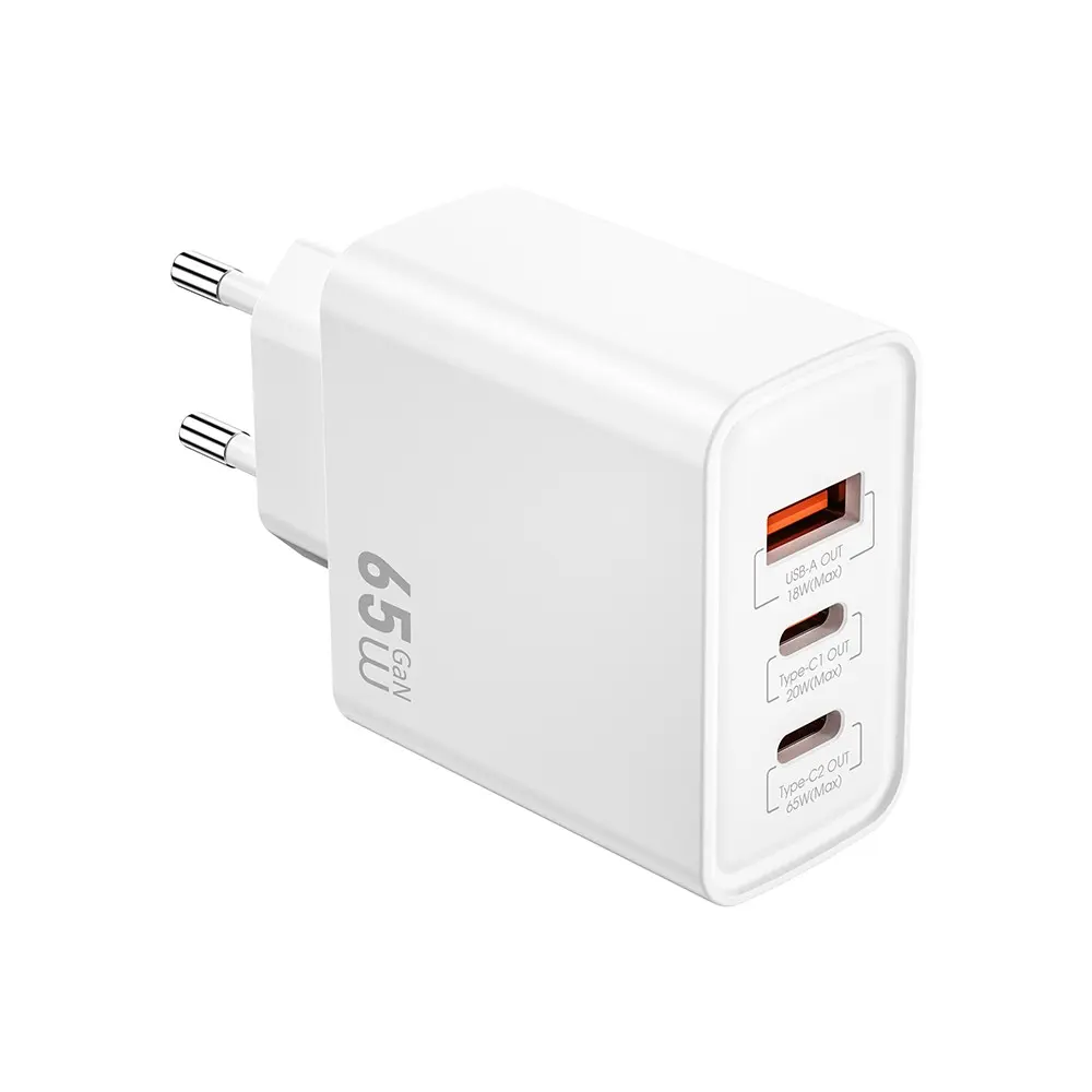 Wiwu Wi-G005 Essen GaN 65W 3 Portlu PD Hızlı Şarj Adaptörü