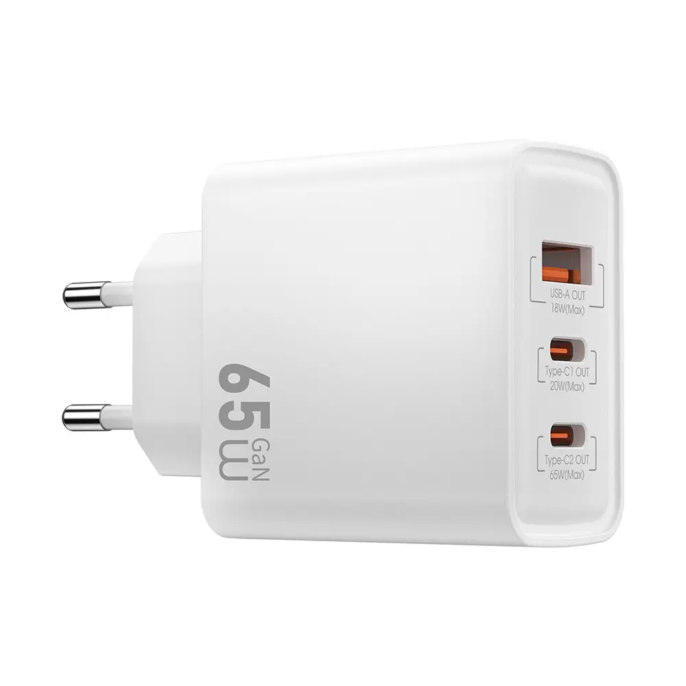 Wiwu Wi-G005 Essen GaN 65W 3 Portlu PD Hızlı Şarj Adaptörü