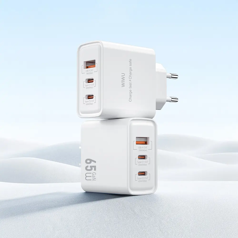 Wiwu Wi-G005 Essen GaN 65W 3 Portlu PD Hızlı Şarj Adaptörü