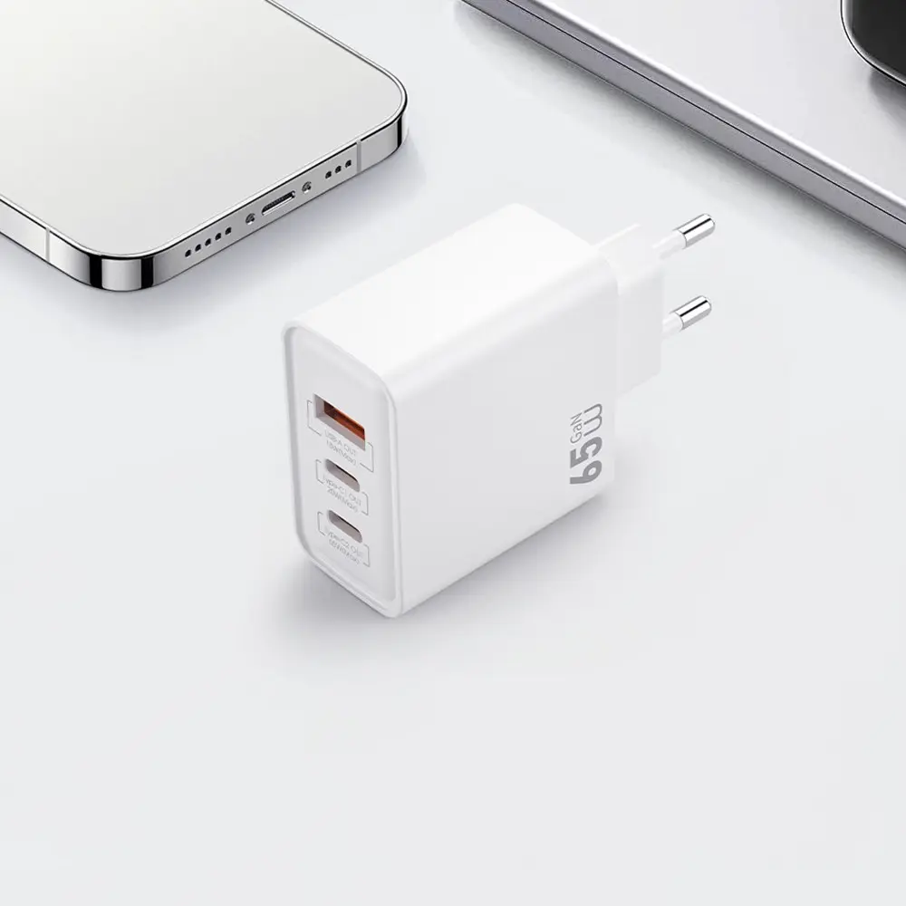 Wiwu Wi-G005 Essen GaN 65W 3 Portlu PD Hızlı Şarj Adaptörü