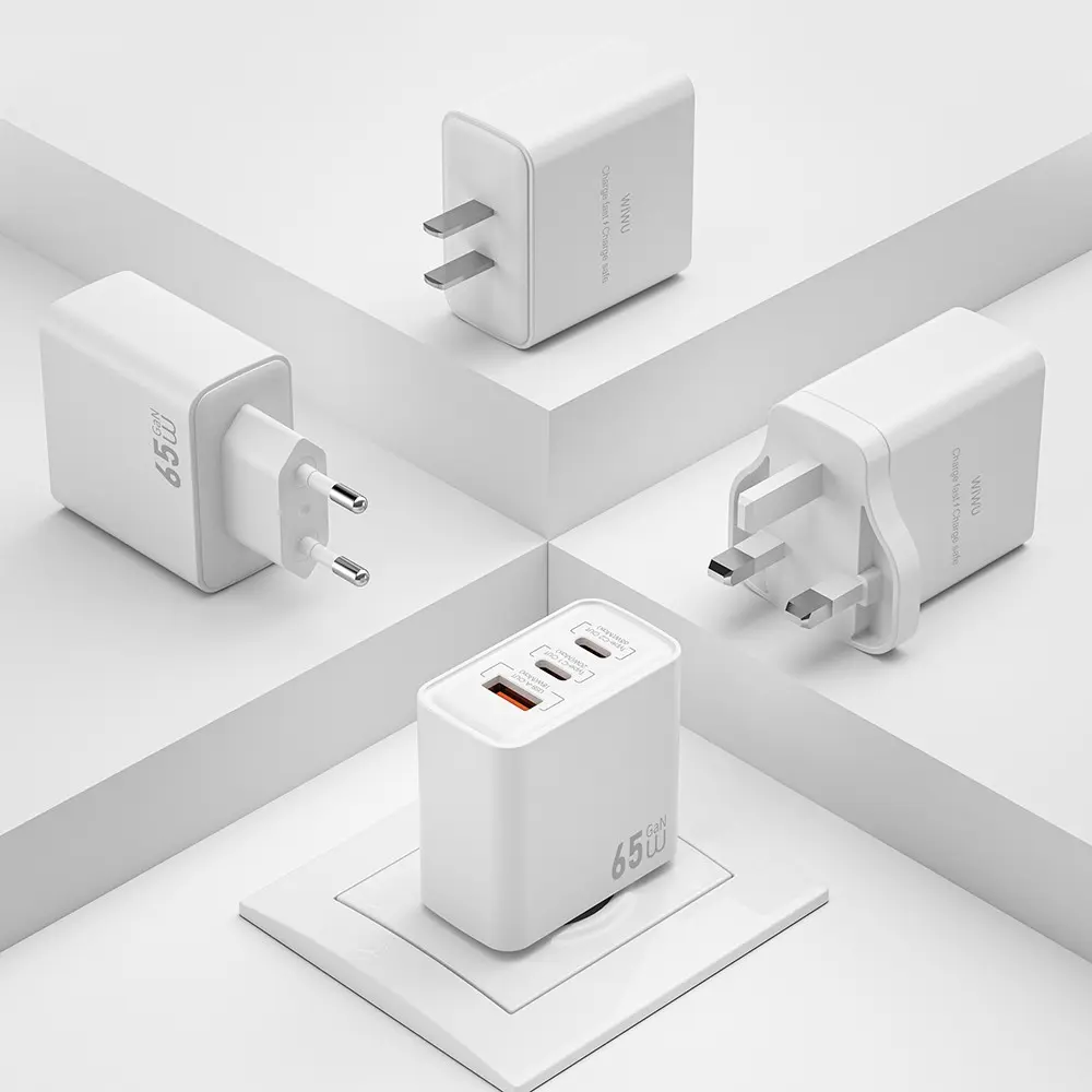 Wiwu Wi-G005 Essen GaN 65W 3 Portlu PD Hızlı Şarj Adaptörü
