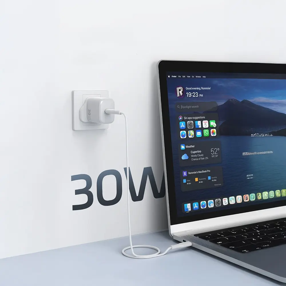 Wiwu Wi-G008 Essen GaN 30W PD Hızlı Şarj Adaptörü, Type-C