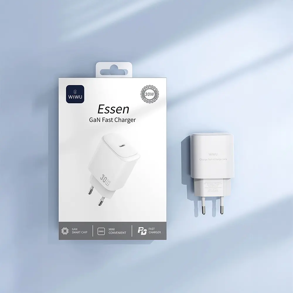 Wiwu Wi-G008 Essen GaN 30W PD Hızlı Şarj Adaptörü, Type-C