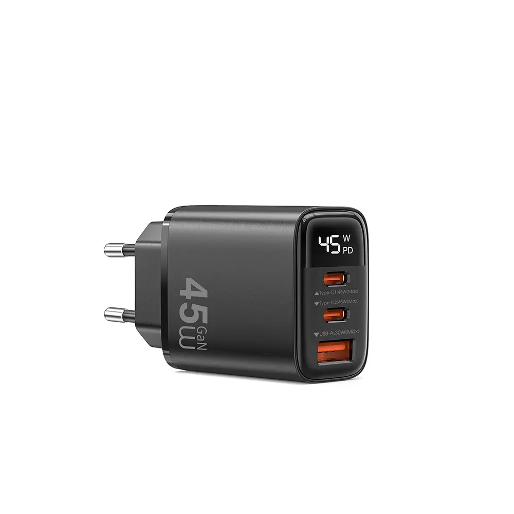 Wiwu Wi-G011 Firefly GaN 45W PD Şarj Adaptörü, 2x Type-C ve USB-A