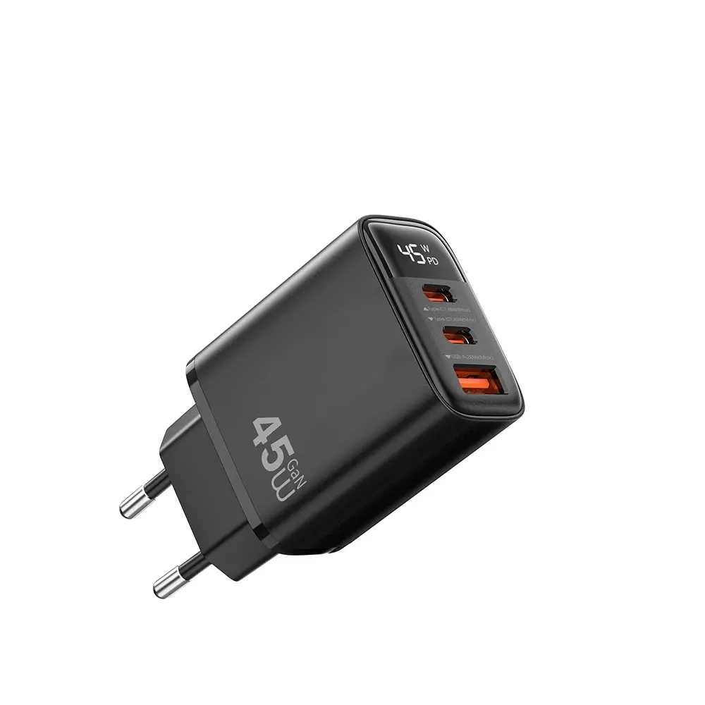 Wiwu Wi-G011 Firefly GaN 45W PD Şarj Adaptörü, 2x Type-C ve USB-A