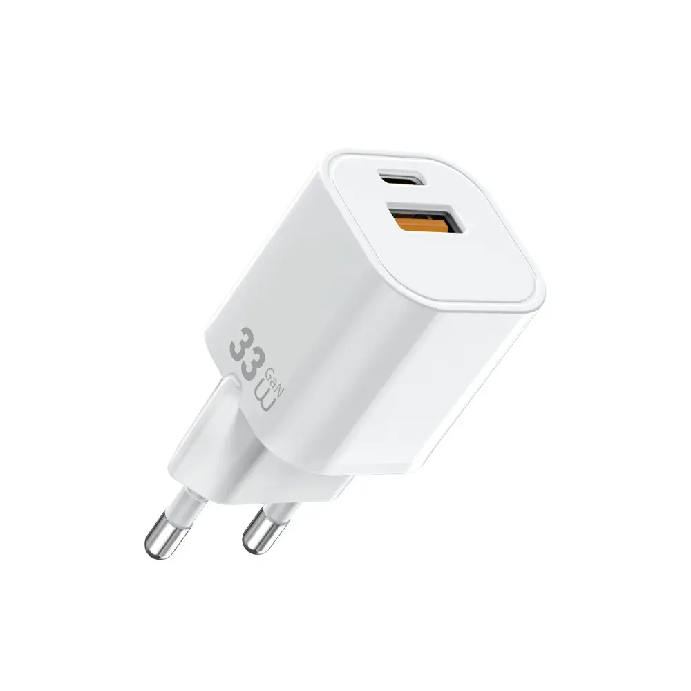 Wiwu Wi-G017 Cube 33W GaN Şarj Adaptörü, Type-C PD ve USB-A Çift Çıkış