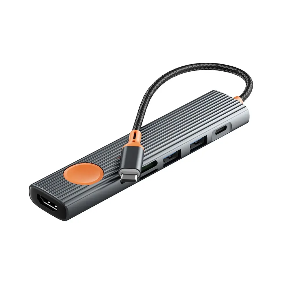 Wiwu Wi-HB8007 7'si 1 Arada Type-C Hub, 4K@60Hz HDMI ve 100W PD